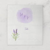 Carte De Placement Emplacement de la table d'aquarelle de lavande (Extérieur déplié)