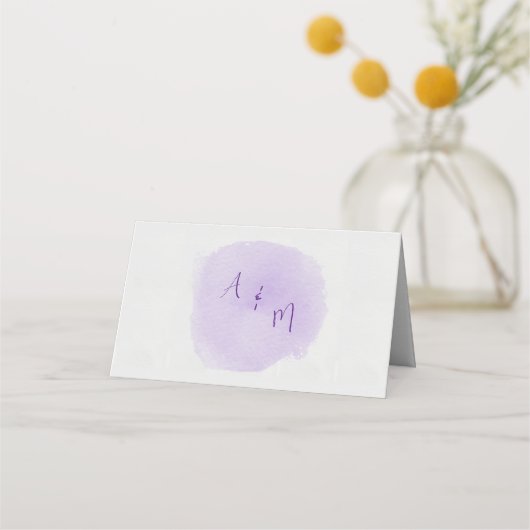 Carte De Placement Emplacement de la table d'aquarelle de lavande (Dos)