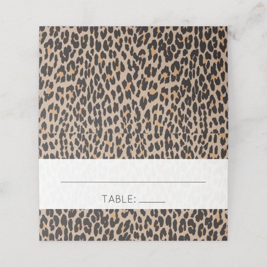 Carte De Placement Empreinte de léopard, Spots, Léopard Brown, Mariag (Extérieur déplié)