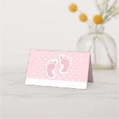 Carte De Placement Empreintes Bébé Rose Cute (Devant)