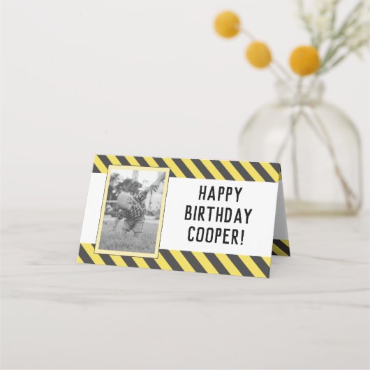 Carte De Placement En construction Anniversaire Activité/Étiquette al (Dos)