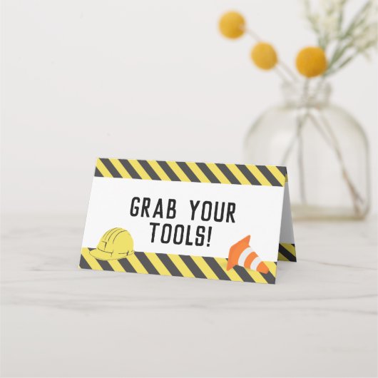 Carte De Placement En construction Anniversaire Activité/Étiquette al (Devant)