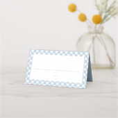 Carte De Placement En vichy bleu mignon vérifier simple baby shower g (Devant)