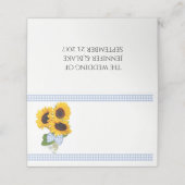 Carte De Placement en vichy et tournesols Mariage Carte Place pliée (Extérieur déplié)