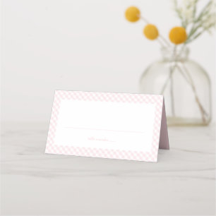 Carte De Placement En vichy rose mignon fille simple baby shower