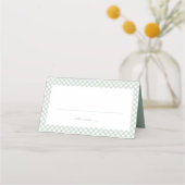 Carte De Placement En vichy vert mignon baby shower garçon simple (Devant)