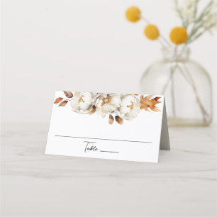 Carte De Placement Enchantée Automne Fleurs Rustiques Florales