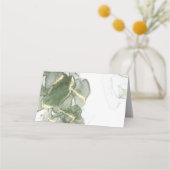 Carte De Placement Encre verte sauge dorée assourdie (Dos)