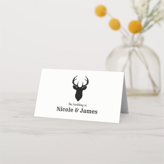 Carte De Placement Endroit de table Mariage rustique (Devant)