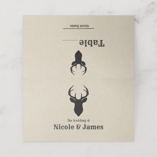 Carte De Placement Endroit de table Mariage rustique (Extérieur déplié)