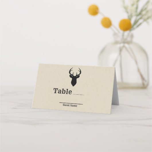 Carte De Placement Endroit de table Mariage rustique (Dos)