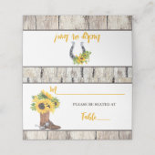 Carte De Placement Enterrement de vie de jeune fille Tournesols dans  (Extérieur déplié)