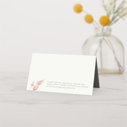 Carte De Placement Esquisse d'automne gazon et baies mariage d'automn (Dos)