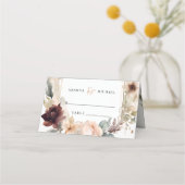 Carte De Placement Été Automne Bouché BOHO Réception de mariage flora (Devant)