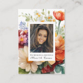 Carte De Placement Été Floral espagnol prière funéraire (Devant)