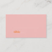 Carte De Placement Été rétro | Mariage plat rose et orange (Devant)