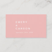 Carte De Placement Été rétro | Mariage plat rose vif (Dos)