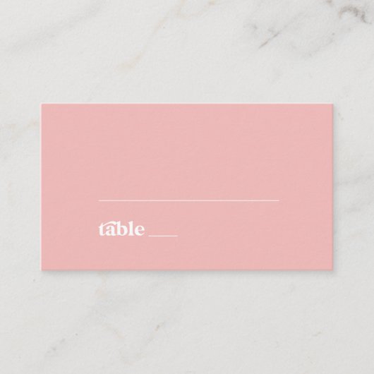 Carte De Placement Été rétro | Mariage plat rose vif (Devant)