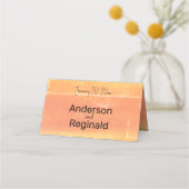 Carte De Placement Été Russe Décontracté Jaune Pêche Mariage (Dos)