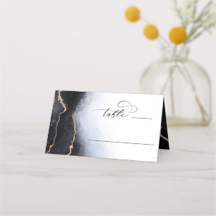 Carte De Placement Ethereal Mist Ombre Marine Blue Mariage Numéro de