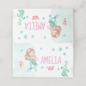 Carte De Placement Étiquette alimentaire de la fête de la sirène, sir (Extérieur déplié)