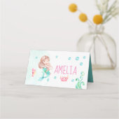 Carte De Placement Étiquette alimentaire de la fête de la sirène, sir (Dos)