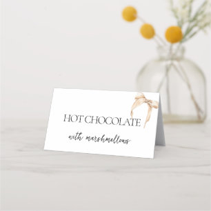 Carte De Placement Étiquette de buffet à arc neutre Beige Baby Shower