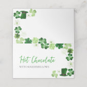 Carte De Placement étiquette de buffet vert pour la Saint-Patrick (Extérieur déplié)