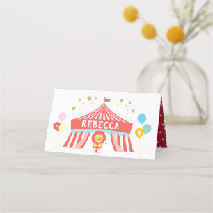 Carte De Placement Étiquette de la fête du cirque, carnaval