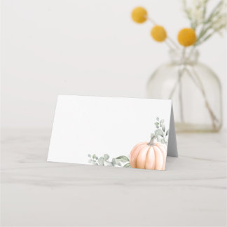 Carte De Placement Étiquette de nourriture Petite Citrouille Orange •