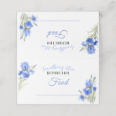 Carte De Placement Étiquette de table de mariage Something Blue en fo (Extérieur déplié)