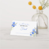 Carte De Placement Étiquette de table de mariage Something Blue en fo (Dos)