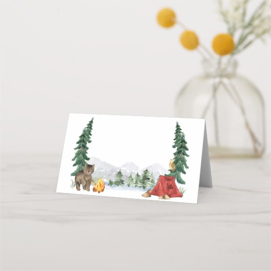 Carte De Placement Étiquette de table pliable Happy Camper (Devant)