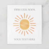 Carte De Placement Étiquettes alimentaires du thème Sun (Extérieur déplié)