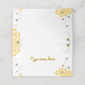 Carte De Placement Étiquettes de la tente de nourriture pour abeilles (Extérieur déplié)