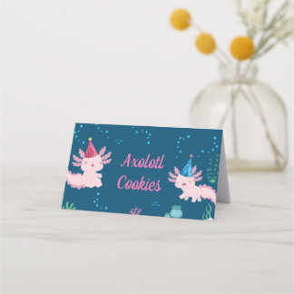 Carte De Placement Étiquettes de nourriture d'anniversaire pour Axolo