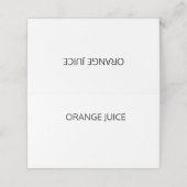 Carte De Placement Étiquettes de Nourriture de Buffet de Calligraphie (Extérieur déplié)