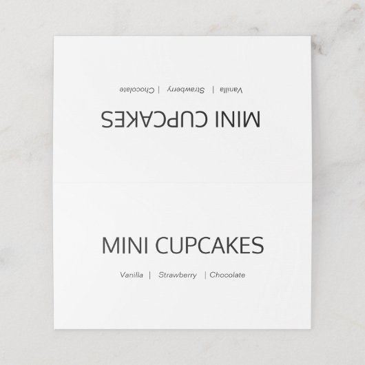 Carte De Placement Étiquettes de nourriture de buffet de calligraphie (Extérieur déplié)