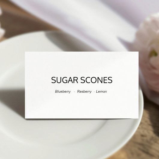 Carte De Placement Étiquettes de nourriture de buffet de calligraphie