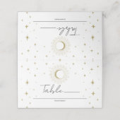 Carte De Placement Étoiles de blanc or soleil couchant Lune Place ass (Extérieur déplié)