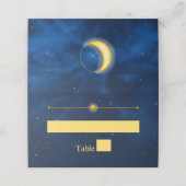 Carte De Placement Étoiles d'or céleste Minuit Bleu Romantique (Extérieur déplié)