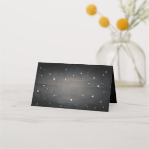 Carte De Placement Étoiles Vintages noires fanées Halloween pliées