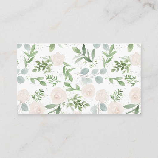 Carte De Placement Eucalyptus aquarelle et Mariage de fleurs blanches (Dos)