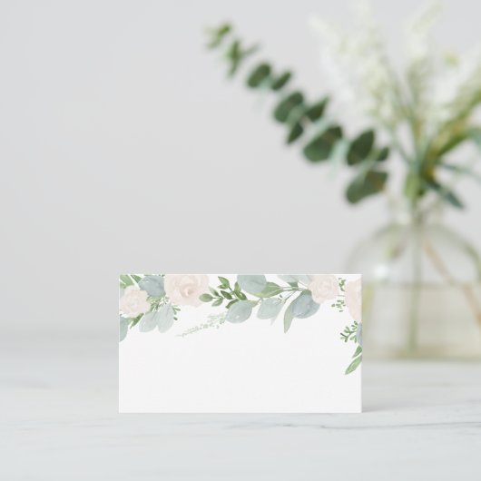 Carte De Placement Eucalyptus aquarelle et Mariage de fleurs blanches (Debout devant)