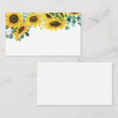 Carte De Placement Eucalyptus aquarelle et Mariage de tournesols (Devant / Derrière)