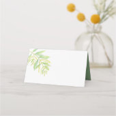 Carte De Placement Eucalyptus art vert mariage médias sociaux code QR (Devant)