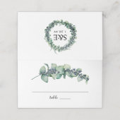Carte De Placement Eucalyptus Berry Mariage de monogramme botanique (Extérieur déplié)
