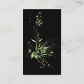 Carte De Placement Eucalyptus botanique feuillus Branche noire modern (Dos)