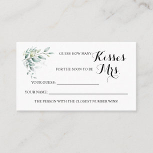 Carte De Placement Eucalyptus Combien de baisers pour Mme ShowerGame