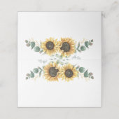 Carte De Placement Eucalyptus et Mariage floral de tournesol (Extérieur déplié)